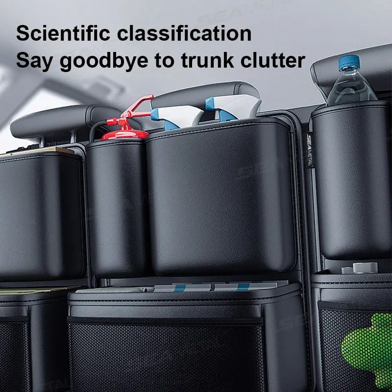 BLALION Leather Car Trunk Organizer with Seat Back Storage