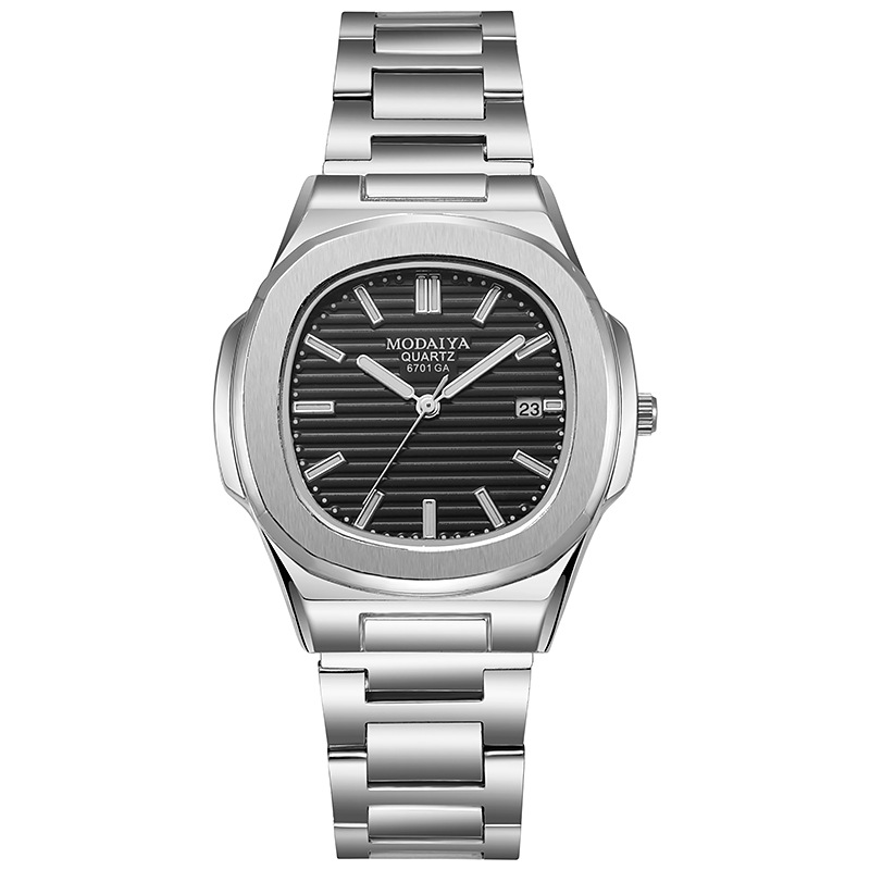 Luxury Stainless Steel Quartz Wristwatch for Men Classic Big Dial Fashion Watch