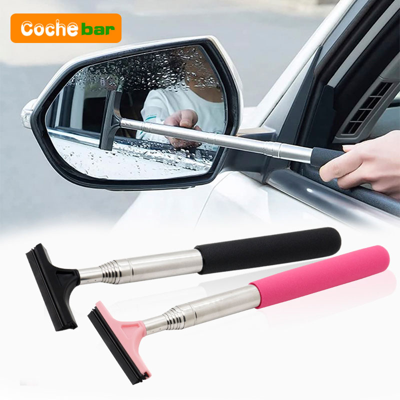 Telescopic Car Rearview Mirror Wiper & Glass Cleaner Auto Window Mist Scraper & Cleaning Tool