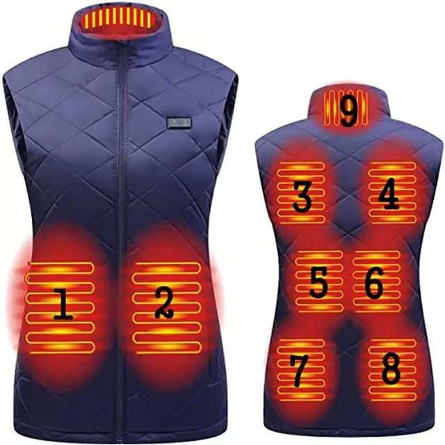Womens Heated Winter Vest USB Infrared Thermal Jacket