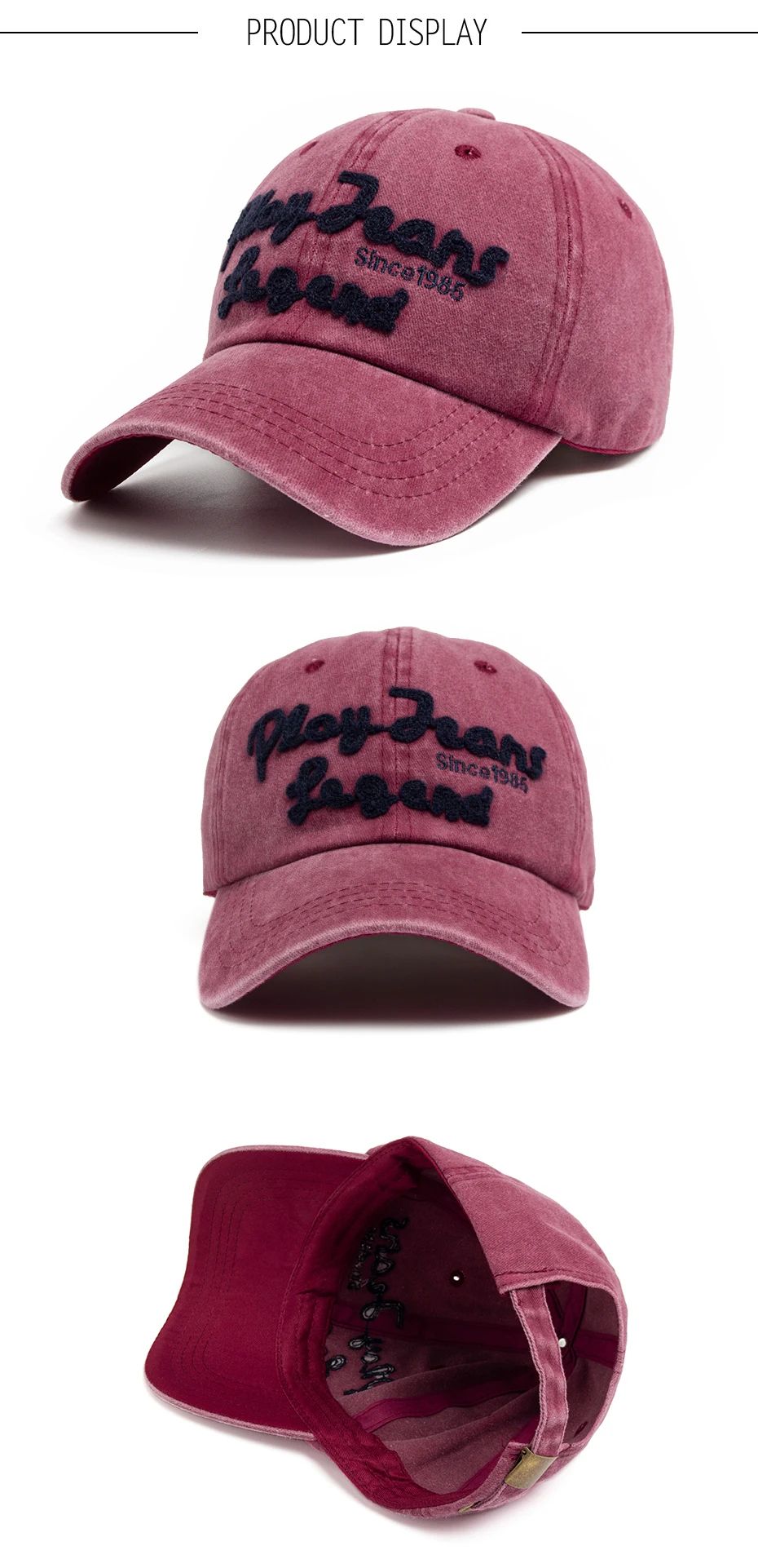 CNTANG Cotton Letter Embroidery Baseball Cap
