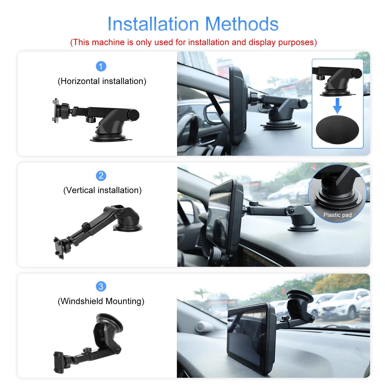 Car Radio Expansion Bracket Holder with Strong Suction Cup