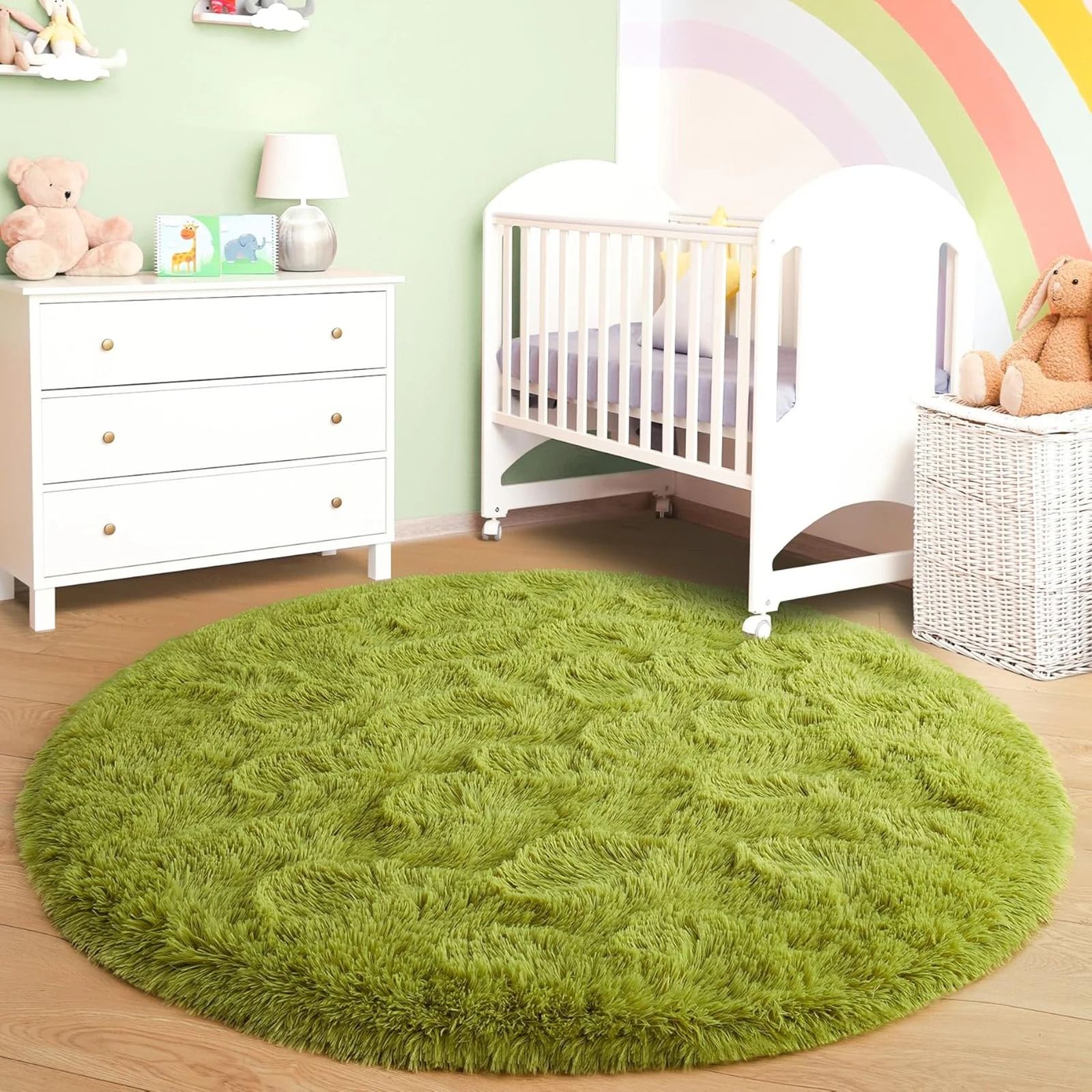 Fluffy Black Round Rug | Ultra-Soft Shaggy Area Carpet