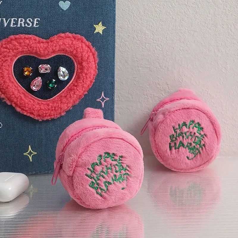 Cute Plush Mini Coin Pouch Portable Earphone and Accessory Bag