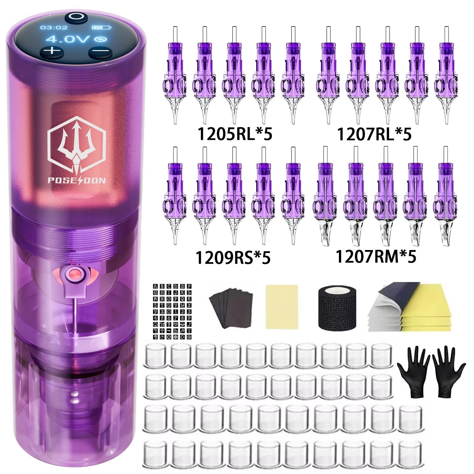 Professional Tattoo Pen Kit with Power Supply and Permanent Makeup Machine