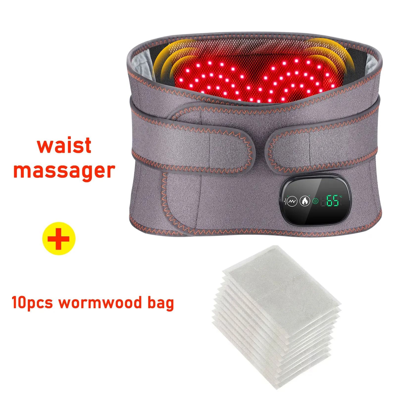 Electric Heating Waist Massager Belt with Vibration and Hot Compress