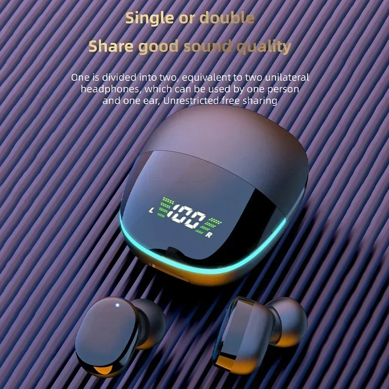 Waterproof Wireless Earbuds Bluetooth Headphones with LED Display Charging Case