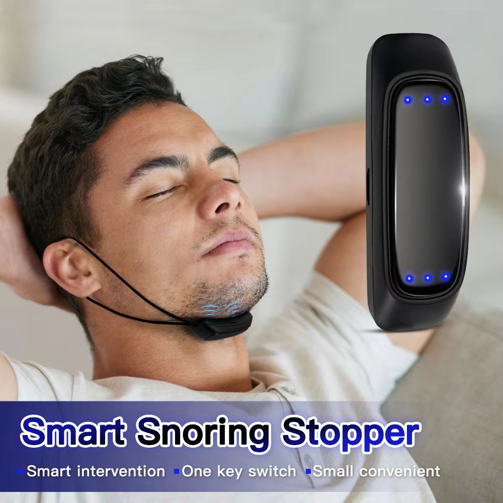 SmartSleep EMS Anti-Snoring Device – USB Rechargeable Pulse Therapy Snore Stopper for Comfortable, Restful Sleep