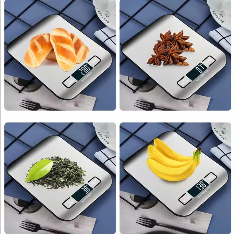 Precision Digital Kitchen Scale with LED Display, 5kg/1g Accuracy, Stainless Steel Platform for Baking, Food, and Jewel