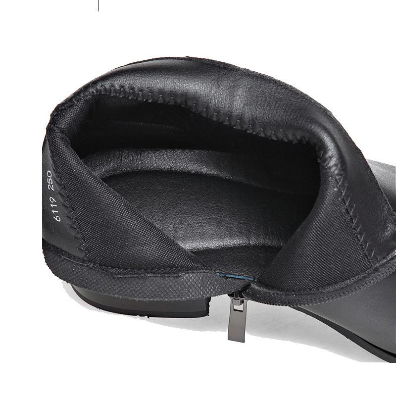 Men's British Business Leather Boots, Pointed Toes Chelsea Boots, Fashion Casual Shoes, High Heels and Fleece Design