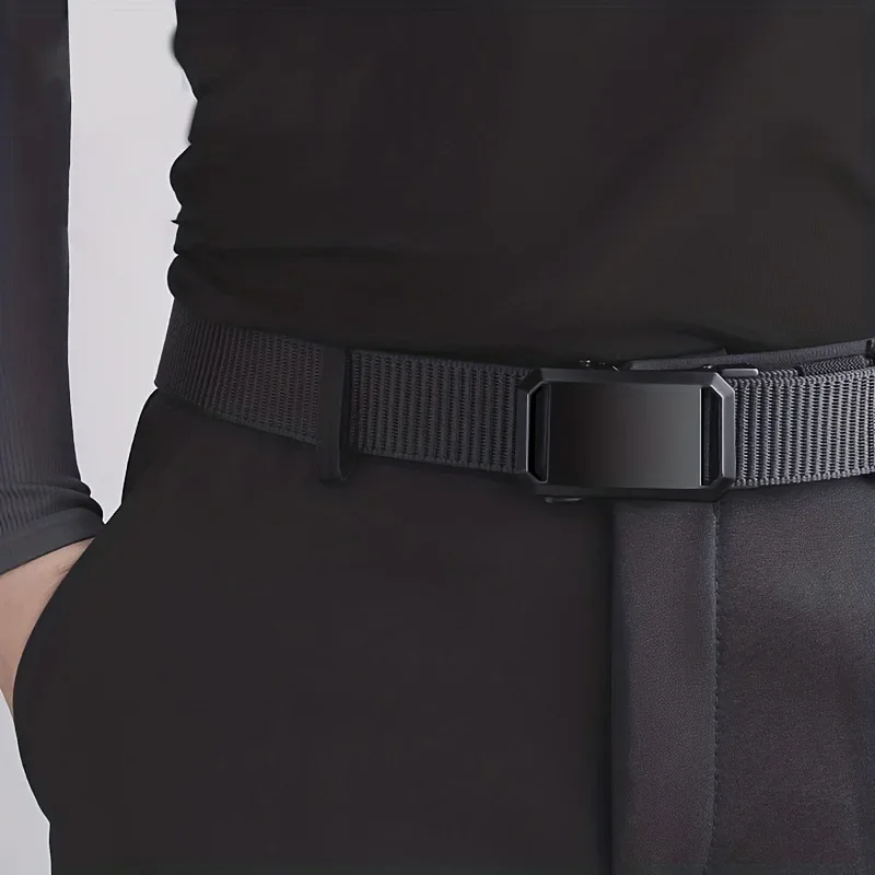 Heavy-Duty Automatic Buckle Canvas Belt for Men Military-Grade Tactical & Casual Outdoor Belt
