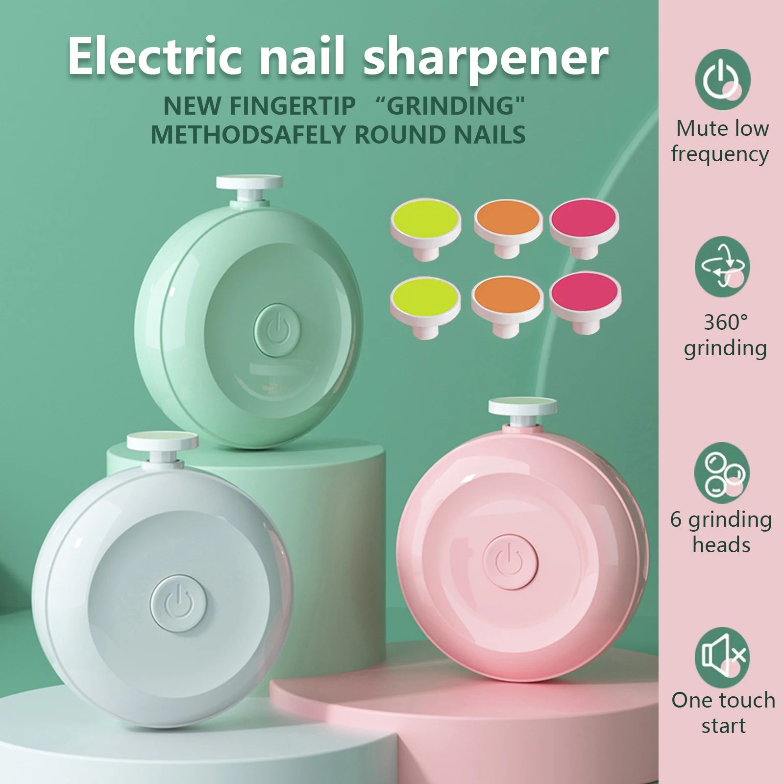 Gentle Electric Baby Nail Trimmer Kit - Safe Baby Nail File & Newborn Nail Clippers with Replacement Pads