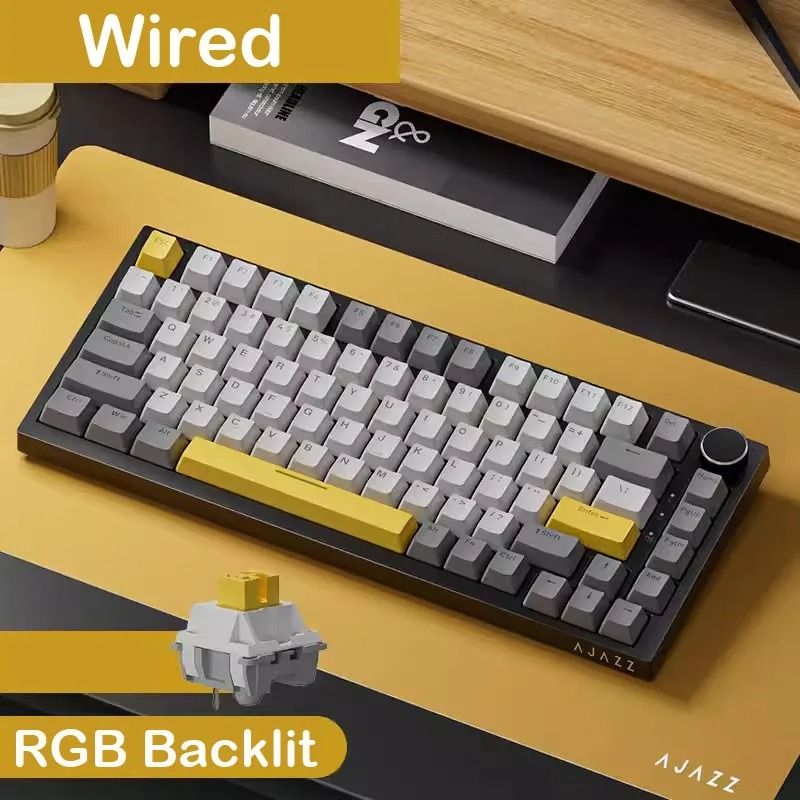 AJAZZ AK820 Mechanical Keyboard 70 Percent Compact RGB Tri Mode Wireless
