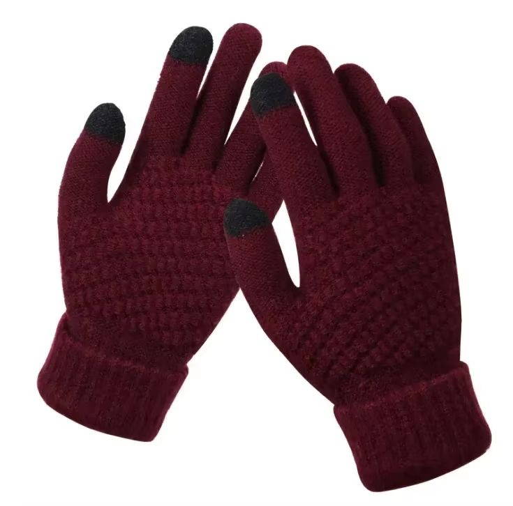 CozyTouch Winter Touch Screen Gloves – Unisex Warm Knit Full-Finger Mittens