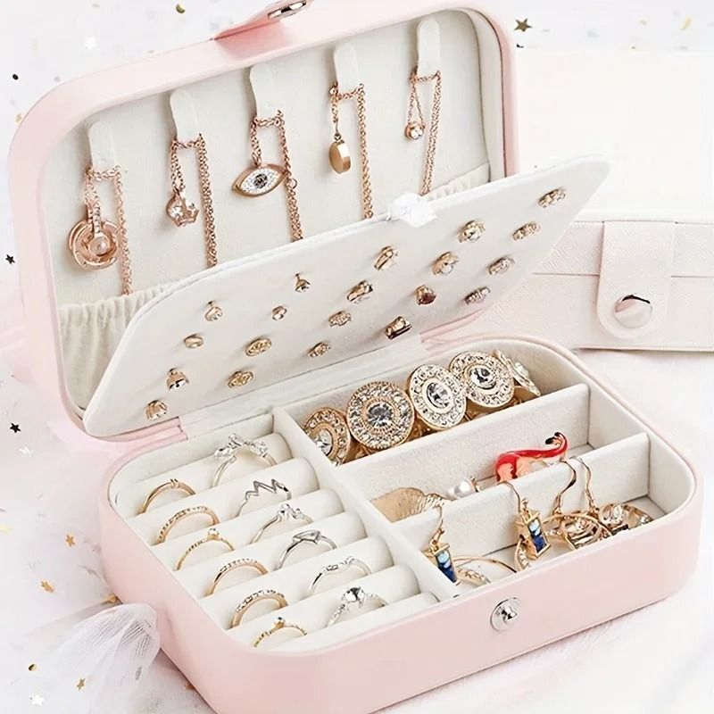 PU Leather Jewelry Organizer Box With Lock