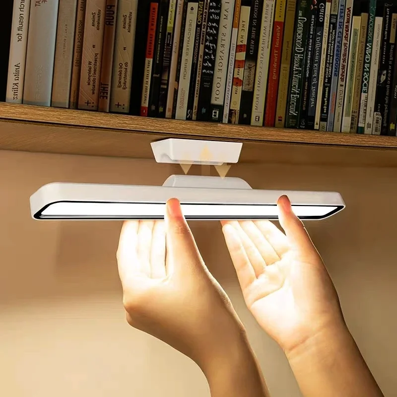 Magnetic Hanging Table Lamp, Remote Control Stepless Dimming LED, USB Rechargeable Night Light for Learning and Reading