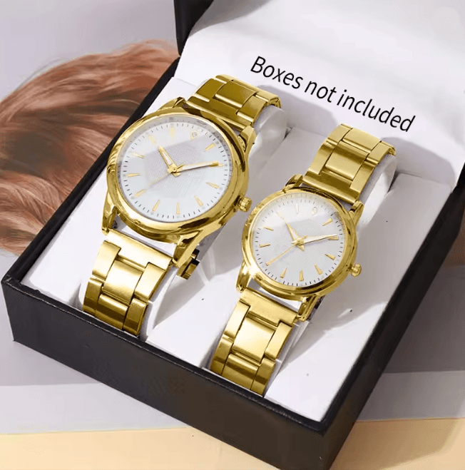 Couple Business Quartz Watch Set Classic Analog Style