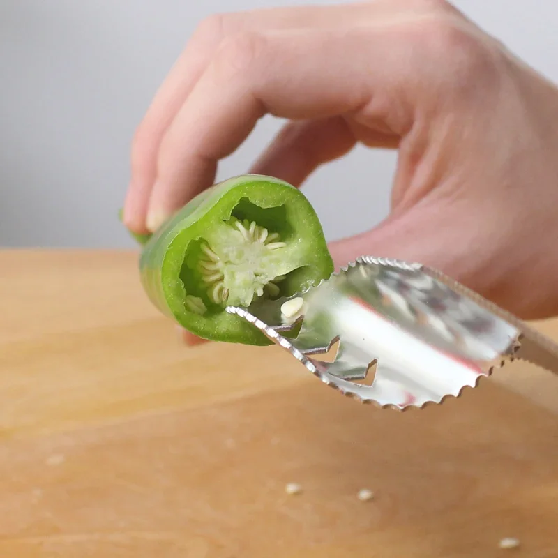Stainless Steel Chili & Pepper Corer Tool – Perfect Seed Remover for Bitter Gourd and Green Peppers