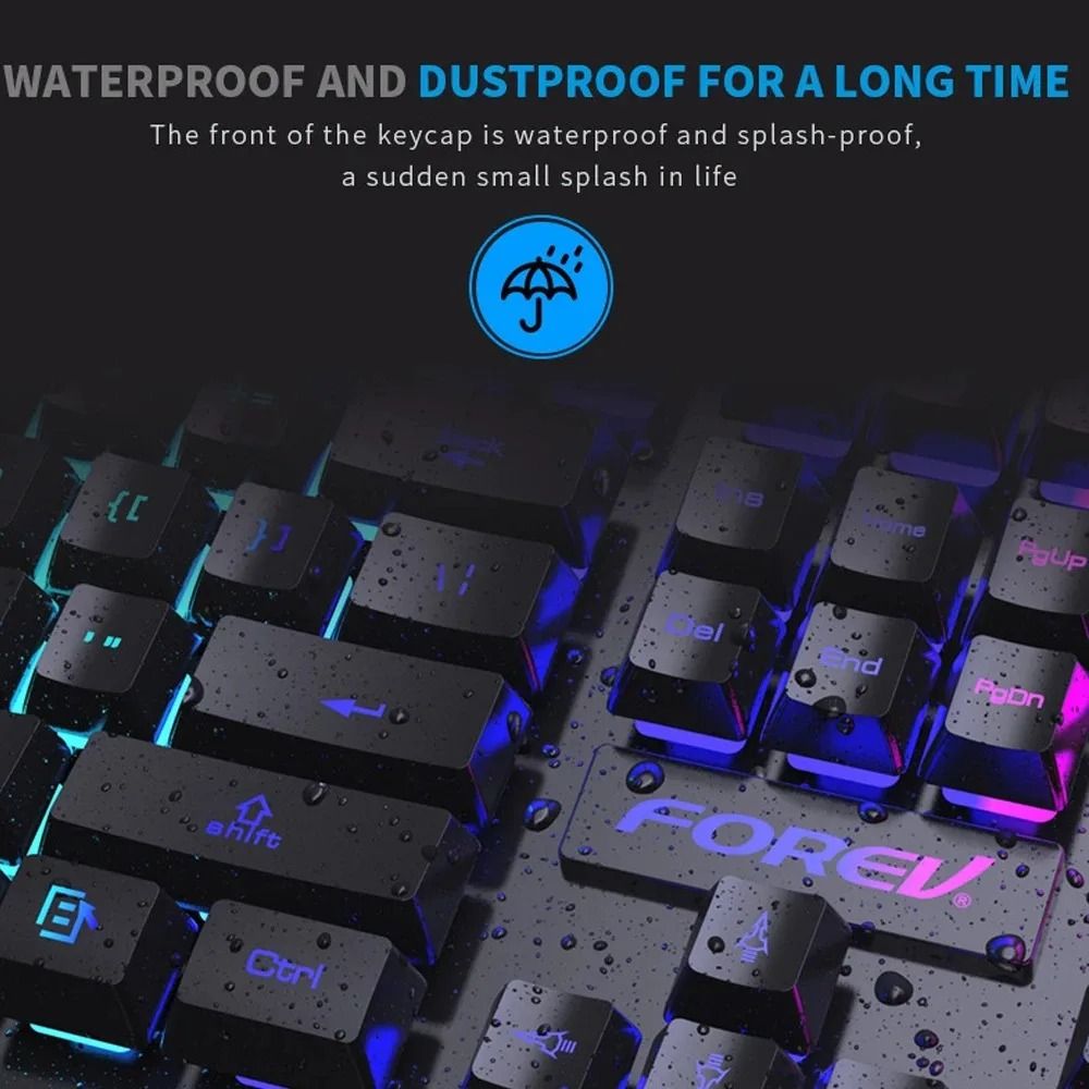 RGB USB Wired 104 Key Mechanical Feel Gaming Keyboard
