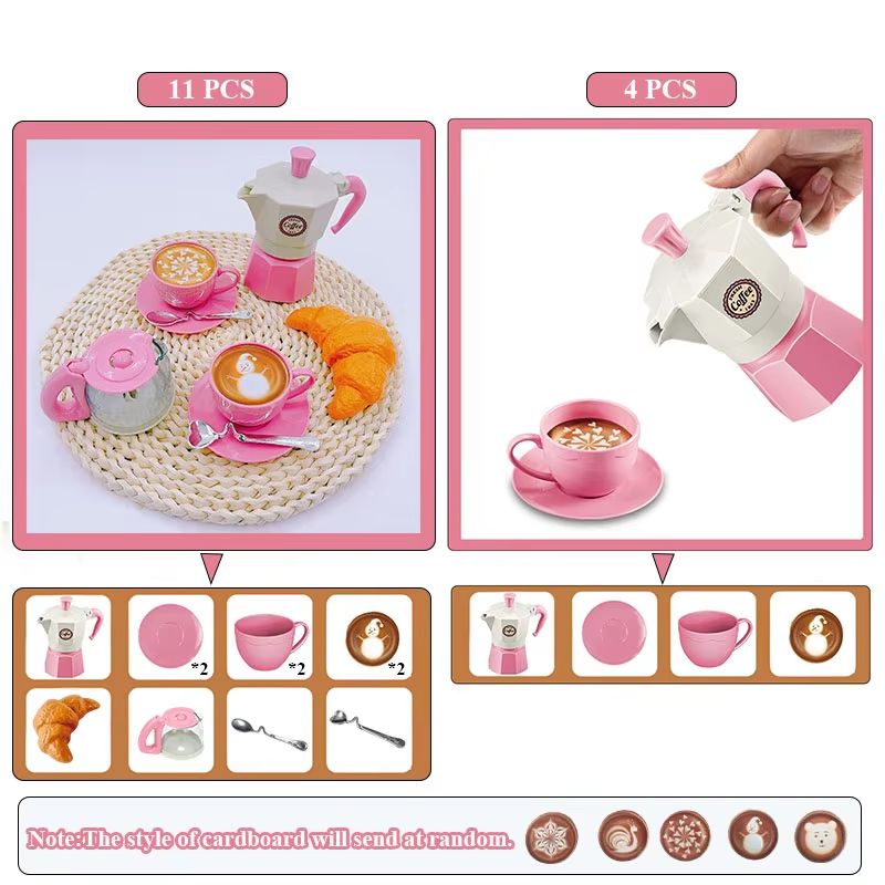 Pretend Coffee Play Set for Kids – 4 or 11 Piece Play Kitchen Coffee Set