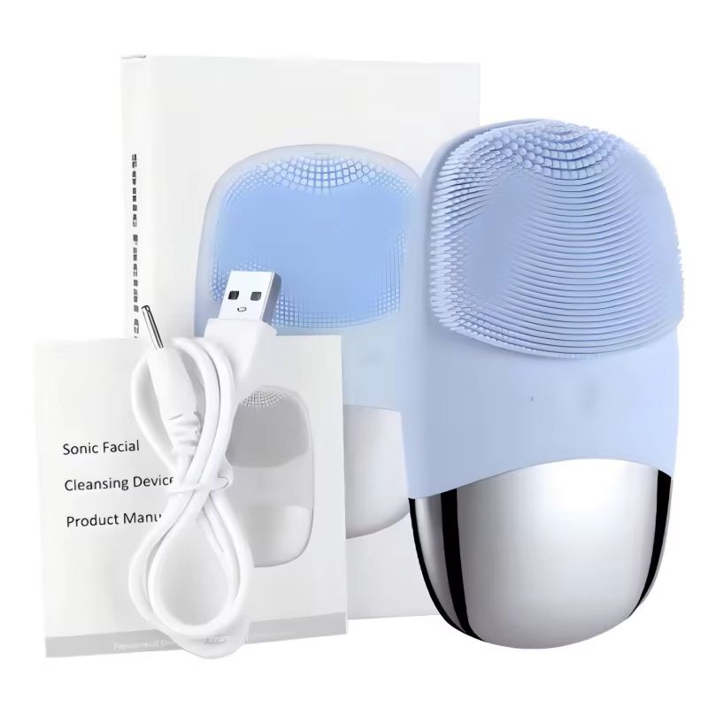 3-in-1 Electric Waterproof Silicone Facial Cleansing Brush with Deep-Clean Exfoliation and Blackhead Removal