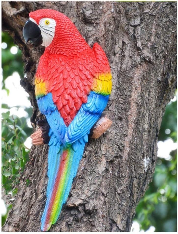 Whimsical Resin Parrot Wall Sculpture – Garden & Home Tree-Mounted Decoration