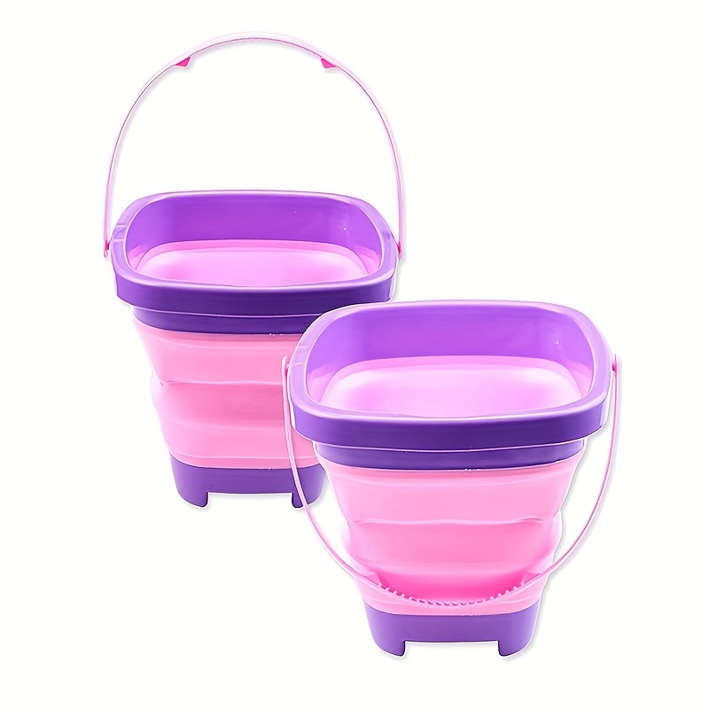 Collapsible Bucket 67.63 Oz, Silicone Sand Bucket, Portable for Beach & Camping, Durable Plastic Foldable Bucket Household Items