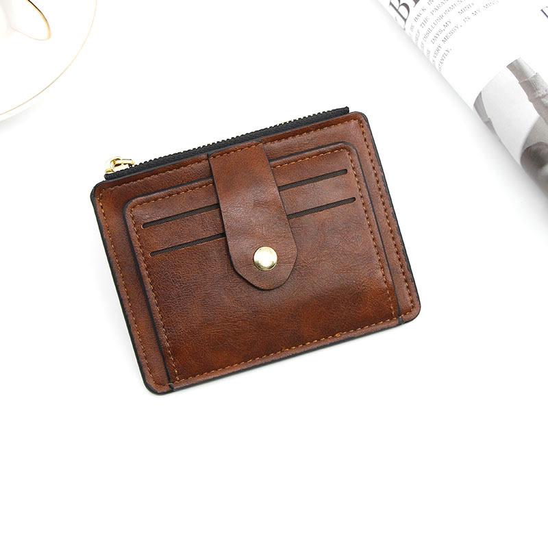 Luxury Slim Leather Wallet with Coin Pocket Mens Credit & ID Card Holder