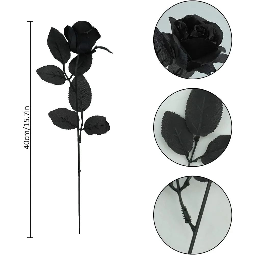 48 cm Rose Black Silk Bouquet Peony Artificial Flower