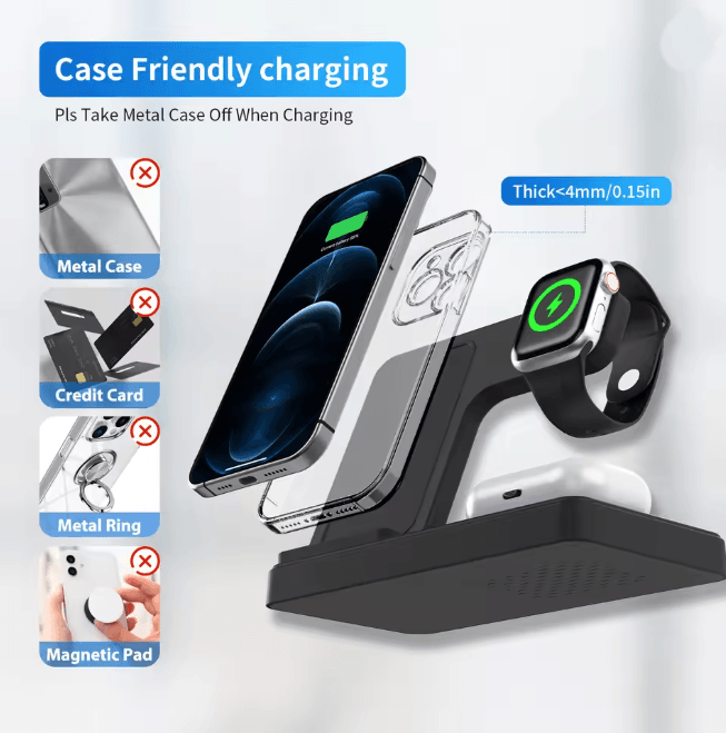 3 In 1 Wireless Charging Station Magnetic Fast Charging Foldable Charger