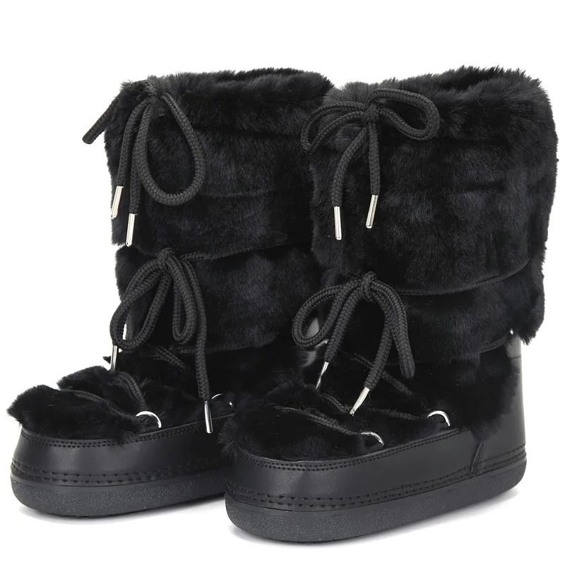 Womens Winter Snow Boots Fur Lined Waterproof Platform Ski Boots