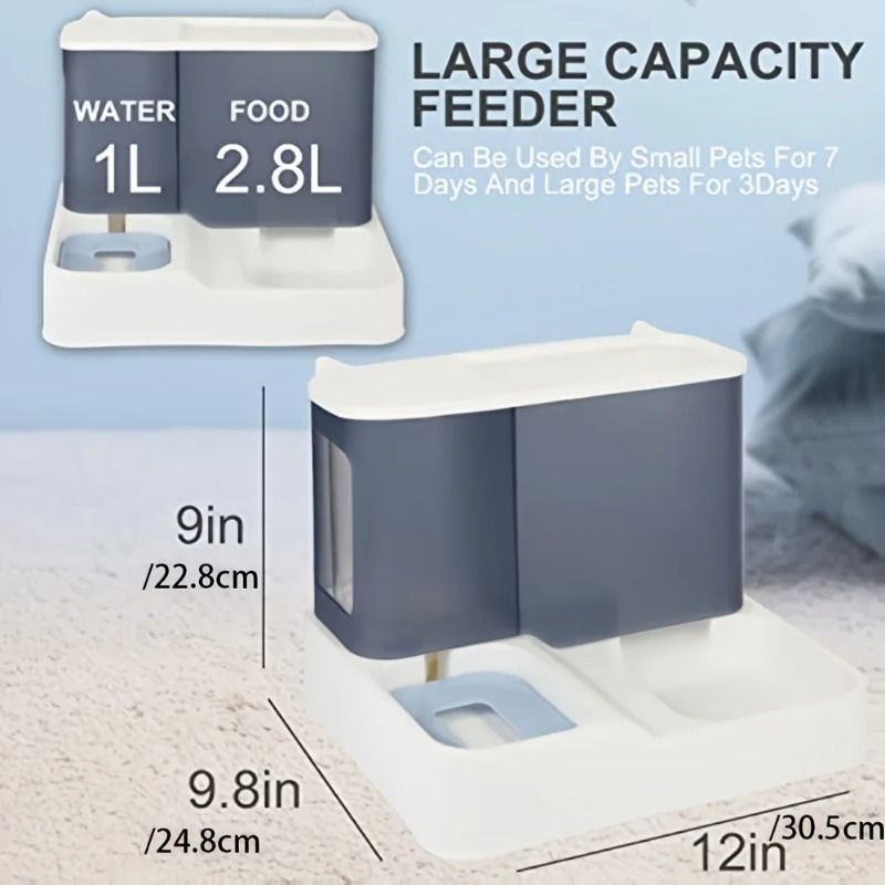 Automatic 2-in-1 Pet Feeder, Keep Your Cat and Dog Hydrated and Fed