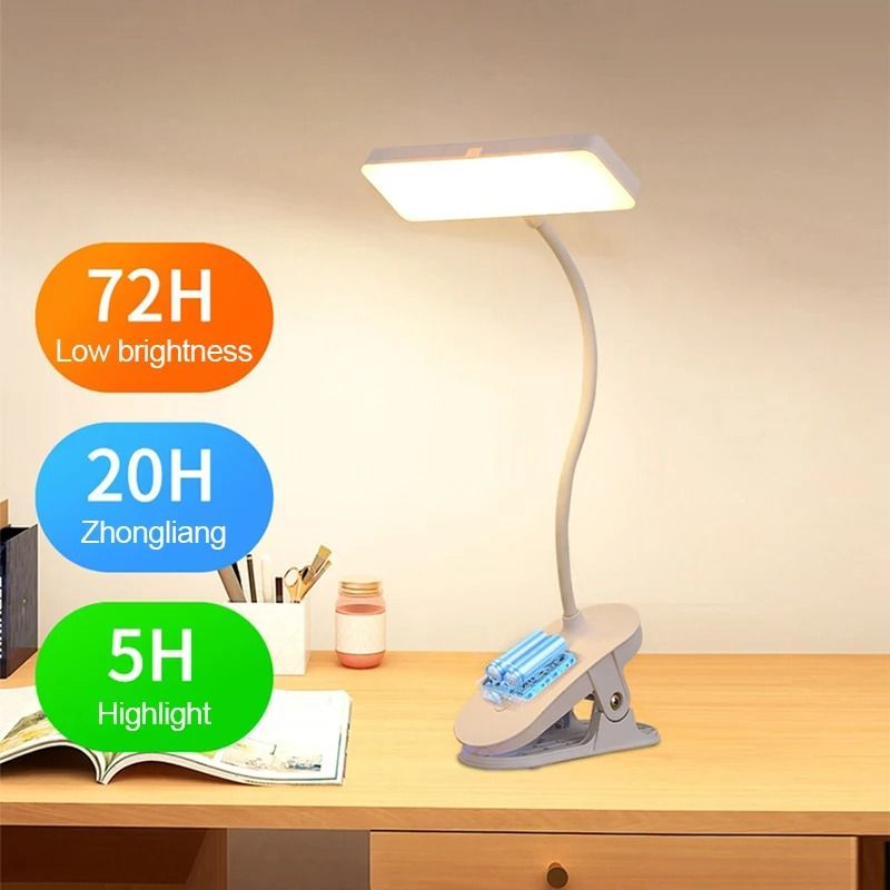 Rechargeable LED Eye Protection Clip Desktop Lamp