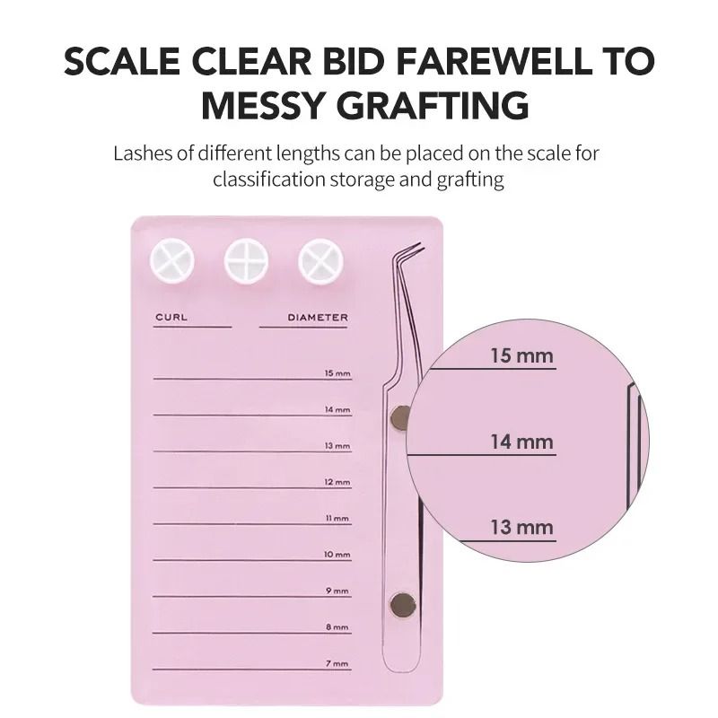 Magnetic Acrylic Eyelash Extension Scale Holder with Glue Pallet Cup