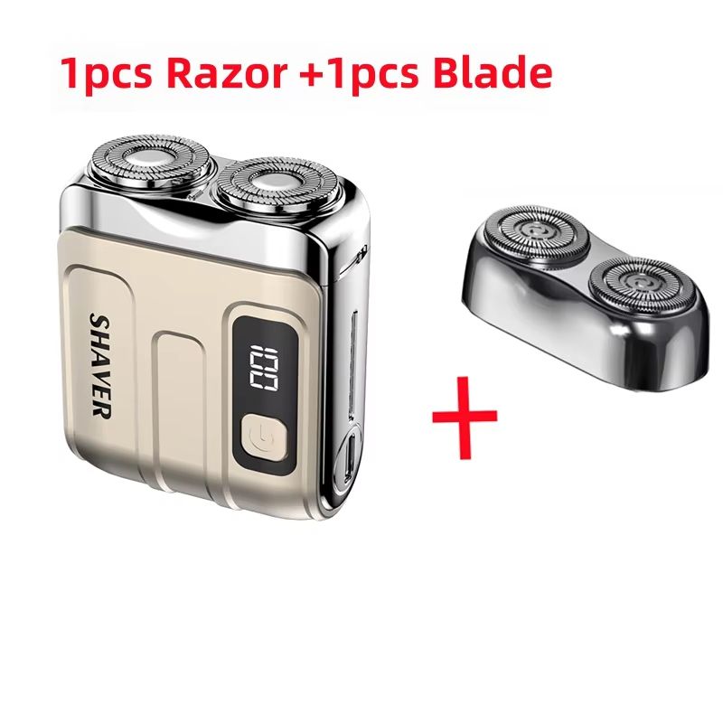 Mini Electric Smart Shaver with Digital Display – Dual Blade Rechargeable Beard Trimmer