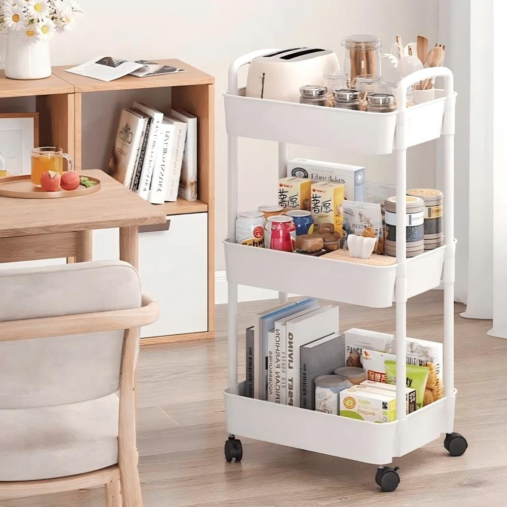 Multi-Functional Kitchen Storage Cart, Household Cart Floor Storage With Wheels, Movable Storage Rack, Multi-Scene