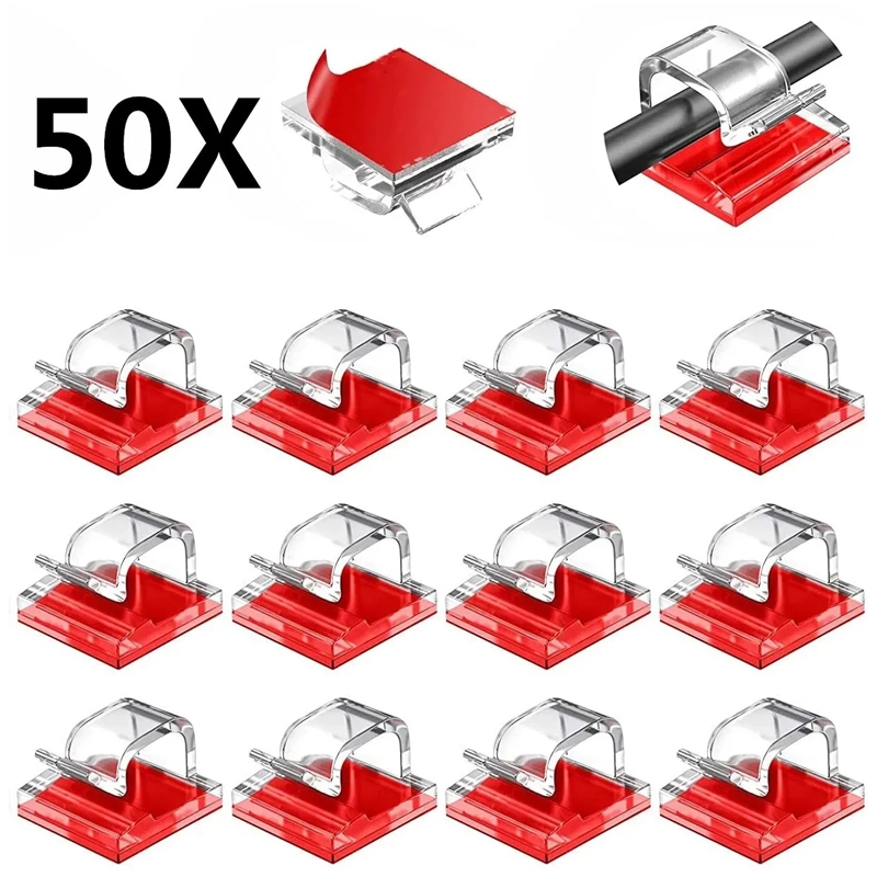 Cable Holder Fixer Clips, Self-adhesive Organizer Clamp for Home, Office, Car, Wall Stickers Wire Manager