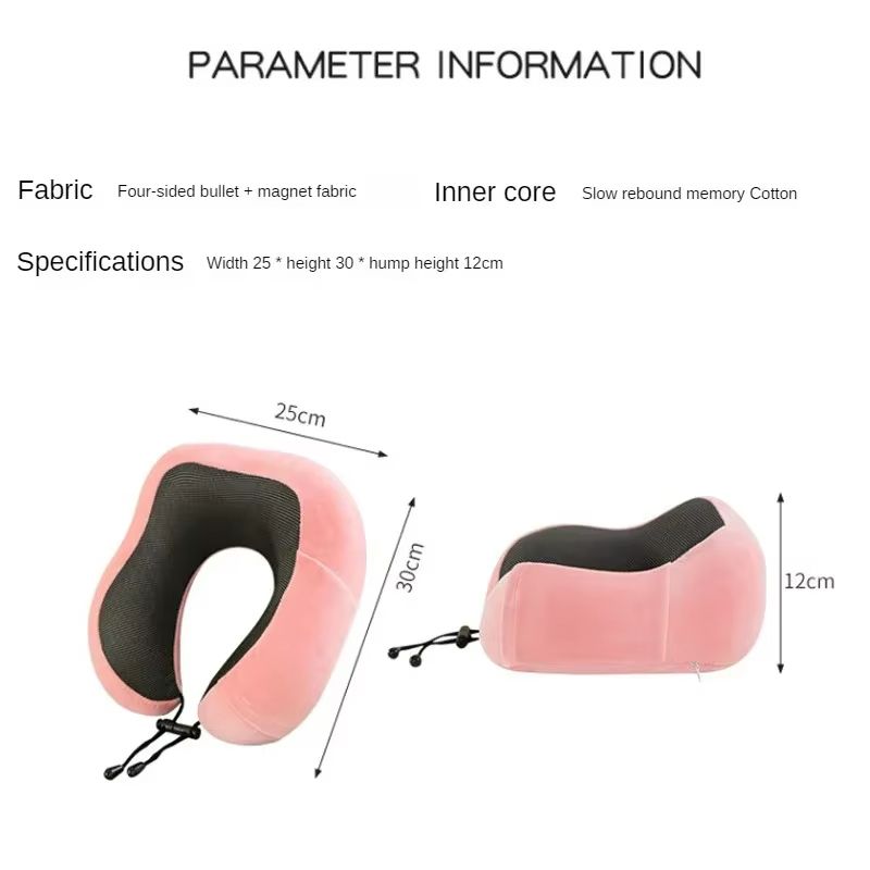 Premium U-Shaped Memory Foam Travel Pillow with Neck Support & Gentle Massage