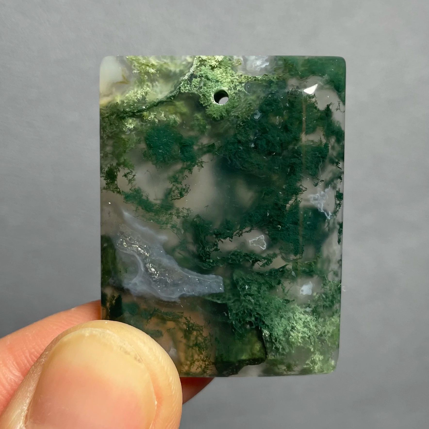 Natural Agate Crystal Pendant Polished Stone Jewelry and Home Decor Accent
