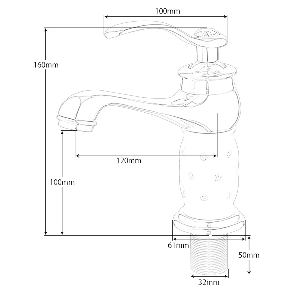 Modern Bathroom Sink Faucet Hot and Cold Mixer Deck Mounted Vanity Tap