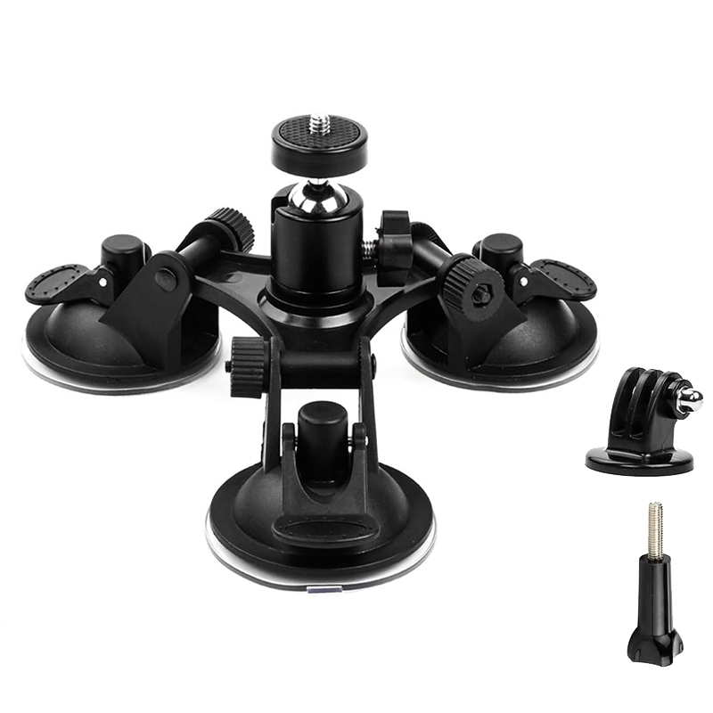 Suction Cup Car Mount with Tripod Adapter Phone Holder The Ultimate Hands-Free Camera Mount