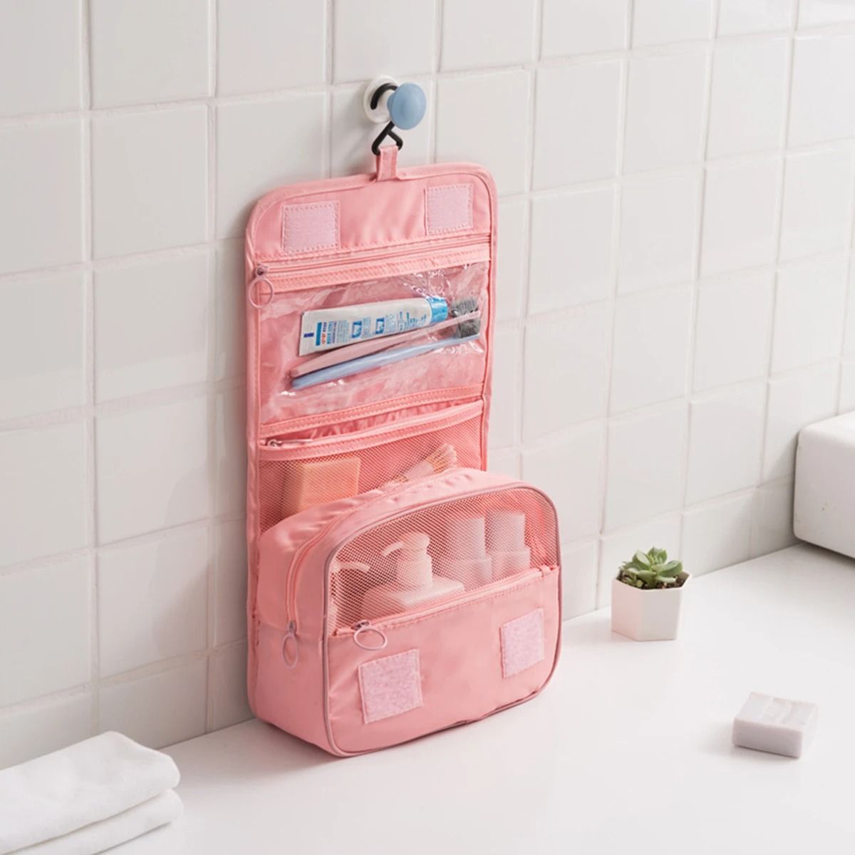 Multi-Functional Hanging Toiletry and Dry-Wet Separation Travel Bag