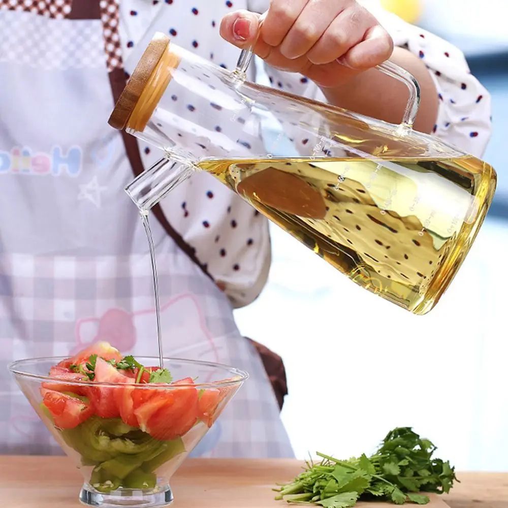 Large Capacity Glass Oil Dispenser Bottle Leak Proof 1000ml