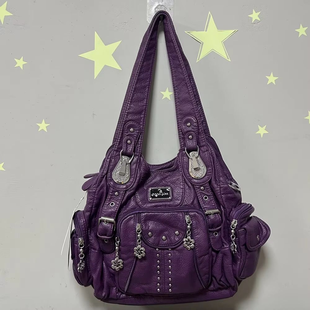 Angelkiss PU Leather Women's Handbag Shoulder Bag Large Fashion Satchel