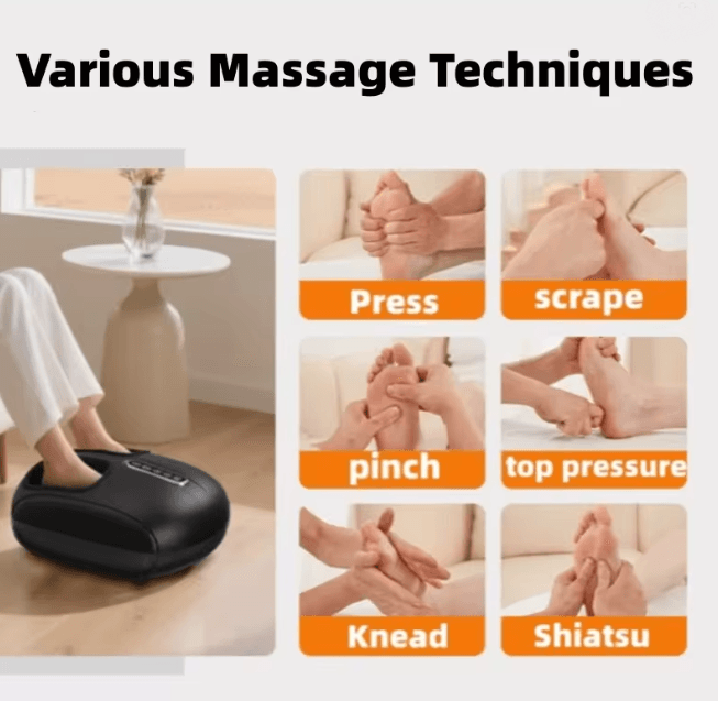 Automatic Foot Massager with Air Compression and Deep Roller Kneading