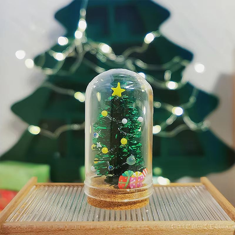 Miniature Glass Christmas Tree Dollhouse Decor Bottle Model