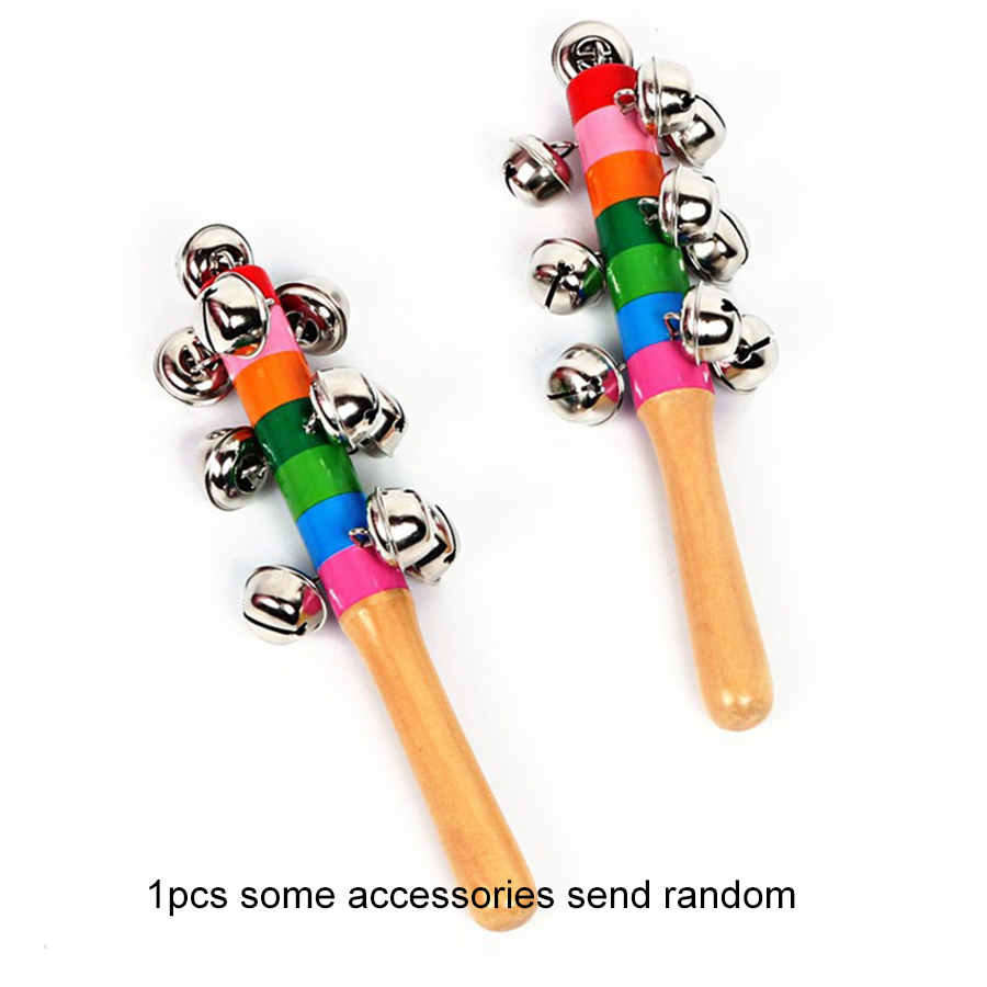 Colorful Rainbow Hand Held Bell Stick, Wooden Discussion Musical Toy for Adult KTV Parties, Kids Games & Group Gifts