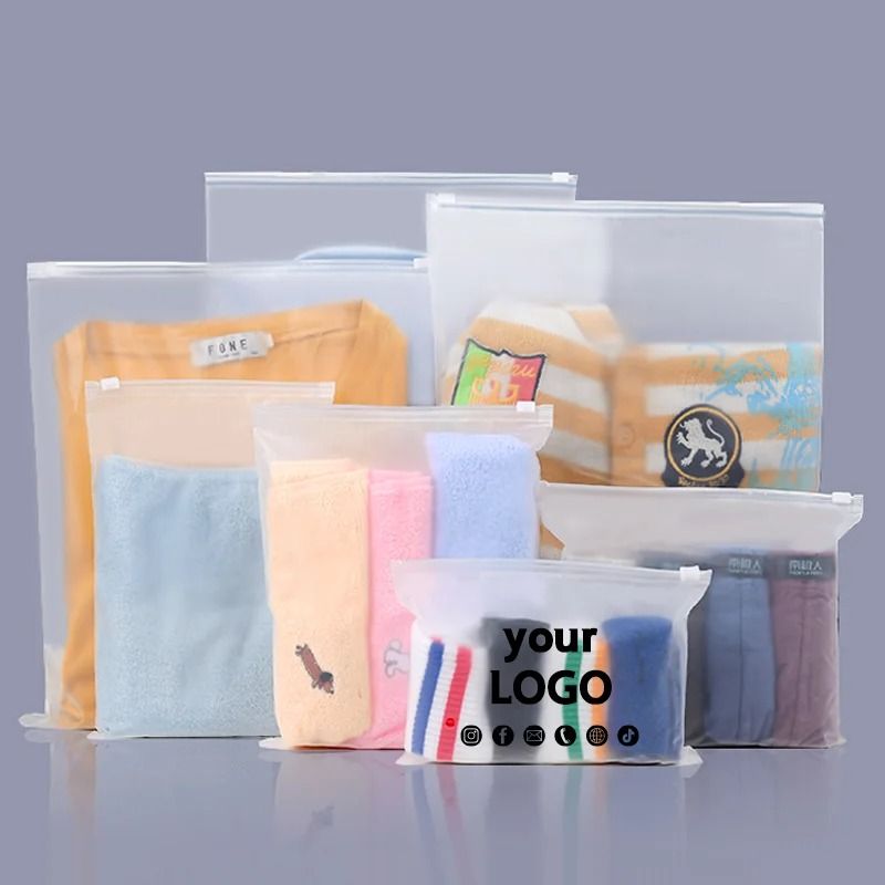 Customized Logo Frosted Zipper Bags – 50 Pcs Professional Packaging