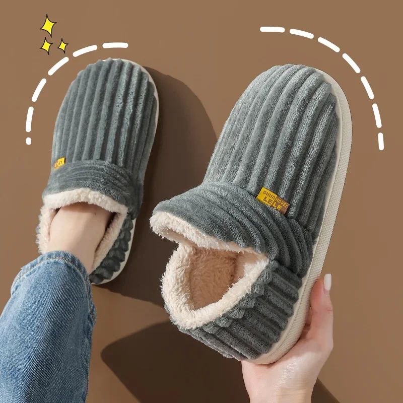 Furry Plush Winter Slippers Cozy Indoor Slides