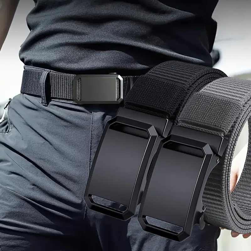 Heavy-Duty Automatic Buckle Canvas Belt for Men Military-Grade Tactical & Casual Outdoor Belt